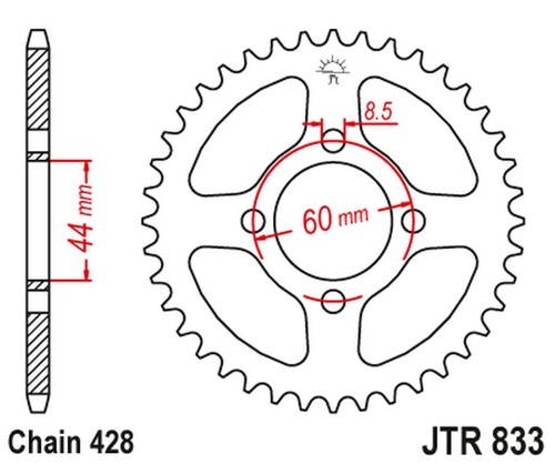 Rear sprocket 833 yamaha - rear,