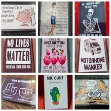 Rude Humour Funny Jumbo Fridge Magnet 90 x 60 mm 9 Designs Ref 3