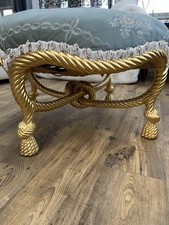 French Napoleon 3rd Twisted Knot Giltwood Foot Stool,Handmade Copy, Rare One Off
