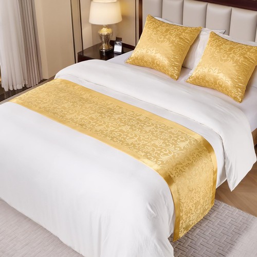 Cobedzy gold satin bed runner - satin,