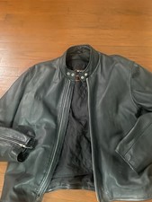 Interstate Men's Leather Motorcycle Jacket Size XXL Black Biker Vintage Pre Owed