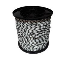 ELECTRIC FENCE ROPE 6mm 400 Metre Roll White & Green Poly Fencing Horse 400m