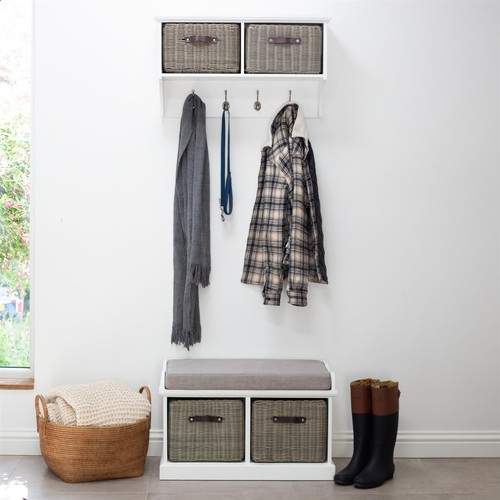 Tetbury white storage bench - white,