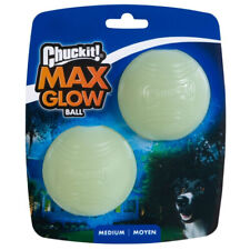 Chuckit! Max Glow Dog Fetch Glow In The Dark Toy Balls Medium 2 Pack Rechargable
