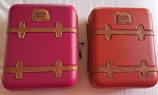 2 BRICS QATAR AIRWAYS AMENITIES KITS ULTRA RARE SOLID CASES TERRACOTTA & Fuscia