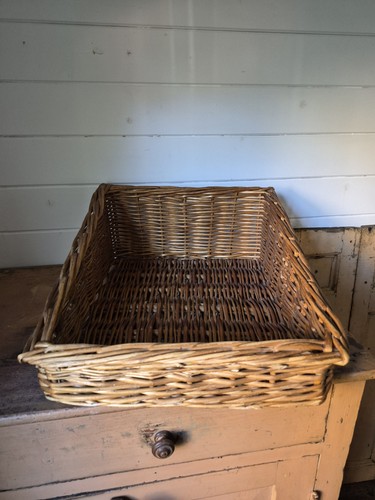 Vintage wicker basket sloped - vintage,