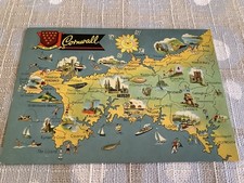 VINTAGE POSTCARD Cornwall map