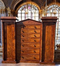 William IV Mahogany Compactum, Large Chest Of Drawers And 2 Cupboards. SUPERB