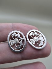 Sterling Silver ORTAK malcom Gray 1982 scottish thistle design cufflinks