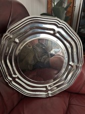 10 x Hard Plastic Round Silver Serving Trays/platters Weddings Party 45cm Across