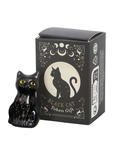 Black cat token gift - black,