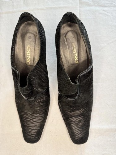 Esino black patterned heeled - esino,