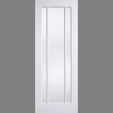 Internal Lincoln White Primed 3 Panel Clear Glazed Doors