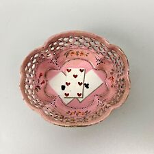 A pink Bilston lattice edge enamel quadrille/gaming dish c.1780 #3
