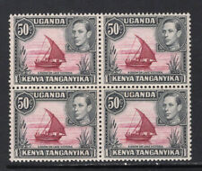 M13879 KUT-Kenya Uganda & Tanganyika 1949 SG144e - 50c perf 13 x 12.5 block of 4