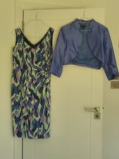Alexon Blue Mother of The Bride Dress UK Size 12 and Bolero Jacket UK Size 14