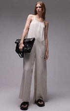 Topshop Womens Linen Jumpsuit
