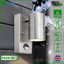 PIR GU10 Outdoor Wall Downlight Stainless Steel Security Light IP44 Garden Lamp