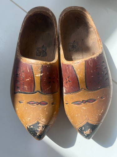Vintage dutch wooden clogs - wooden,