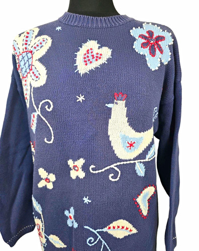 Tulchan blue cotton crew neck - tulchan,