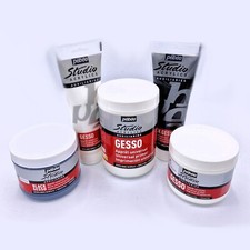 Pebeo Studio Gesso Primer Black White 250ml 500ml 1ltr artists universal coat