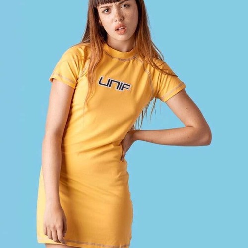 Unif kit dress yellow bodycon - unif,