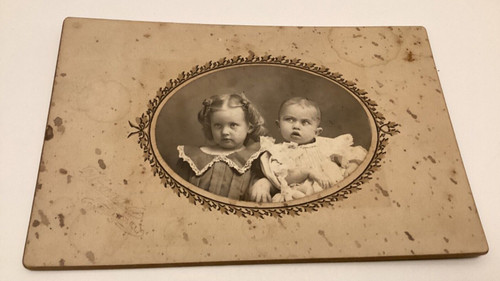 Antique siblings young girl - antique,