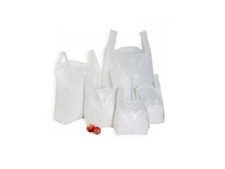  Plastic Vest Carrier Bags White - Supermarkets Market Stalls Shops Boutique