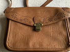 Nica brown leather satchel - nica, pu
