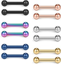 2x Tongue Bars Surgical Steel