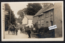 Postcard Croyde nr Braunton Devon village Post Office pub sign people RP Knight