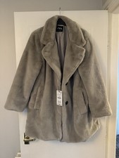 Zara Grey Faux Fur Collar Coat