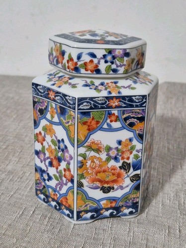 Vtg ceramic hexagonal japanese - ceramic,