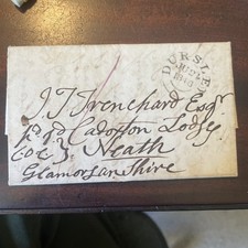 Lovely Gloucestershire postal history 1846 Dursley to Neath Wales GB QV 