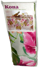 TROPICAL ~ Printed Tablecloth  ~ TROPICAL FOLIAGE ~ 60" x 84" Seats 6-8