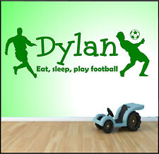 PERSONALISED WALL ART STICKER ANY NAME BOYS BEDROOM FOOTBALL man utd chelsea etc