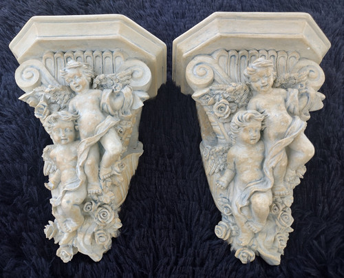 Pair gothic corbels ornate - gothic,