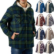 MEN CHECKED COAT FLEECE FUR