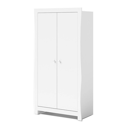 Sleigh wardrobe white - white, nursery