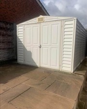 Duramax Vinyl 10x8 shed plastic similar to Keter, very strong.