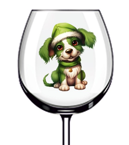 12x green christmas puppy - green,