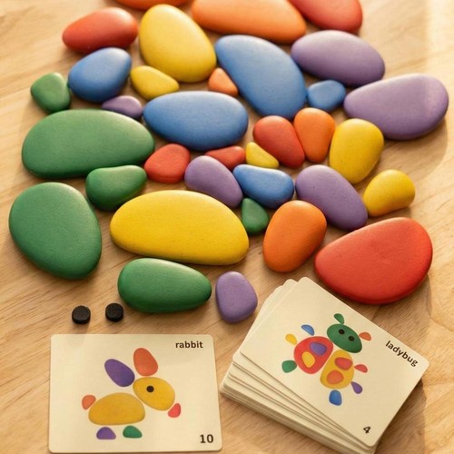 Montessori rainbow pebbles - montessori,