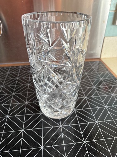 Large crystal vase 22cm high - crystal,