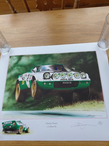 Lancia stratos signed print - lancia,