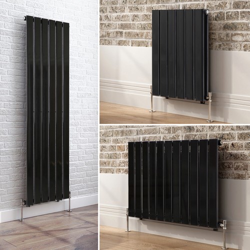 Black designer radiator flat - designer,