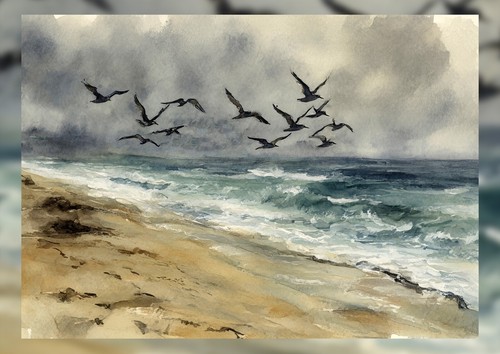 Stormy coastal flight - stormy,