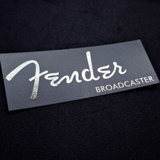 Fender Broadcaster Headstock Decal Waterslide for Guitars Solid Silver