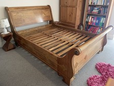 Solid Mango Wood Sleigh Bed