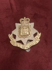East Surrey British Regiment Silvered Commemorative Cap Badge. A3