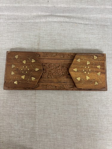Vintage carved wood brass - vintage,